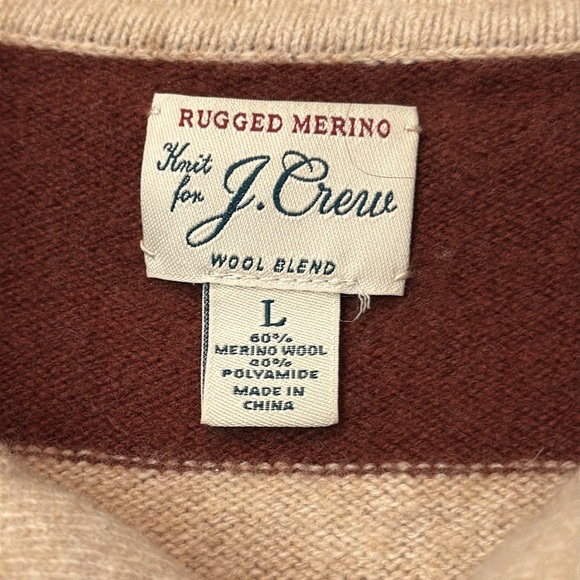 J. Crew Men's Rugged Merino Rugby Sweater (L) - Picture 6 of 7